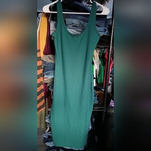 Heart & Hips Teal Ribbed Midi Dress